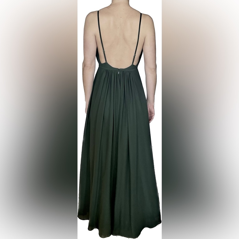 ⭐️2xHP⭐️ JJ’s House Hunter Green Floor Length Spaghetti Strap Dress - Picture 4 of 13